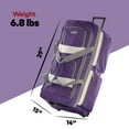 thumbnail image 2 of Olympia 29 In 8 Pocket U Shape Rolling Duffel Bag w/ Handle, Dark Lavender, 2 of 8