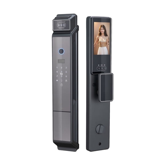 3D Face Smart Door Lock with Real Time Monitoring Active Visual Intercom Fingerprint ,Easy DIY Installation