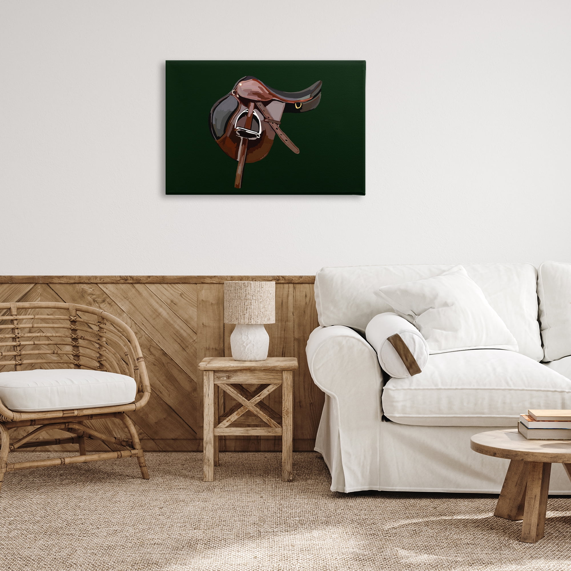 Stupell Industries Western Horse Saddle Abstract Painting Gallery Wrapped Canvas Art Print Wall Art, 30 x 20