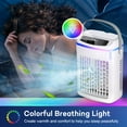 thumbnail image 2 of Flaremore Portable Mini Air Conditioner Fan, USB Evaporative Cooler with 3 Wind Speeds, 3 Timers, and Touch Screen Control, for Home, Office, Camping, or Car Use, White, 2 of 10