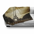 thumbnail image 3 of Eiffel Soft Flannel Fleece Blanket, Tourist Attraction in Paris France Brown Toned Skies Abstract Landscape Design, Cozy Plush for Indoor and Outdoor Use, 50" x 60", Yellow and Brown, by Ambesonne, 3 of 6