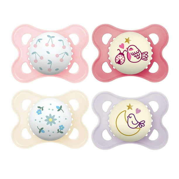 Chupete MAM Original de silicona para día y noche de 0 a 6 meses, paquete de 4