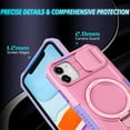 thumbnail image 4 of Allytech Magnetic Case for iPhone 11 with Lens Slide Cover, [Non-Slip] [Military Grade Protection] Slim Shockproof Ring Stand Case Support Wireless Charging, Pink, 4 of 10