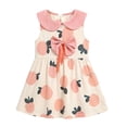 thumbnail image 4 of Vornjynx Girls Flare Dress Crew Neck Cute Bowknot Sleeveless Summer Casual Trendy Dress Pink Size 2, 4 of 7