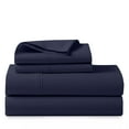 thumbnail image 2 of 1200 Thread Count Full Size Deep Pocket Solid Cotton Sheet Set (Full, Navy), 2 of 3