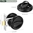 thumbnail image 3 of Sleek 304 Stainless Steel Recessed Door Lock With Hidden Cup Handle, Black Privacy Pocket Door Lock For Home Bedrooms Bathrooms Kitchens, 3 of 4