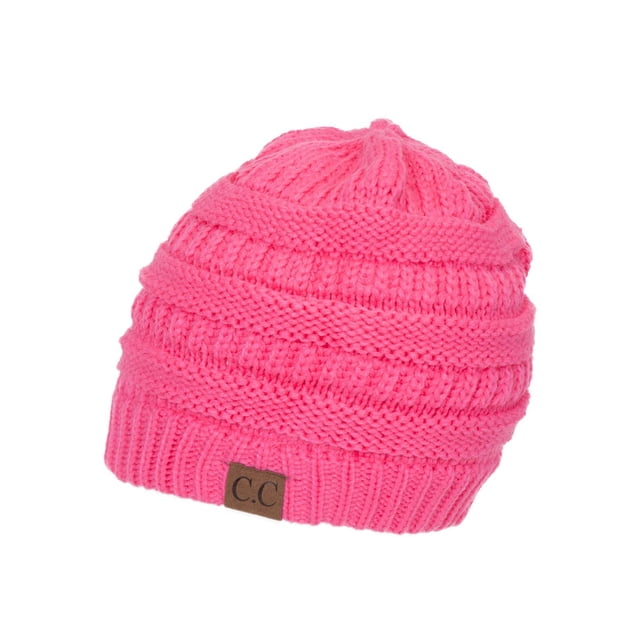 Gravity Threads Knit Soft Stretch Beanie Cap, Candy Pink