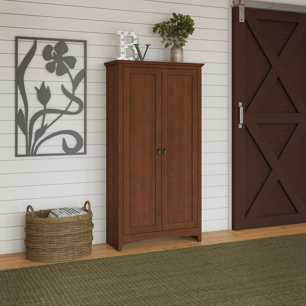 Bush Furniture Buena Vista Tall Storage with Doors in Serene