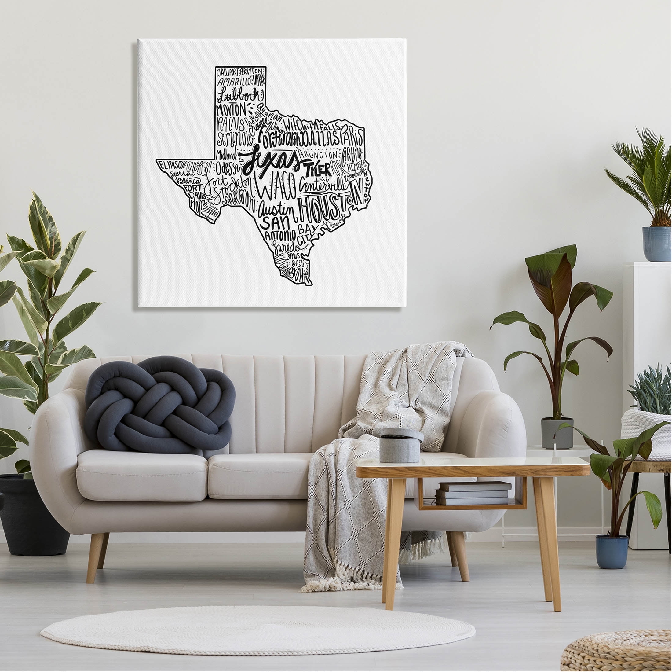 Stupell Industries Texas State Typography Graphic Art Gallery Wrapped Canvas Print Wall Art, Design by The Saturday Evening Post