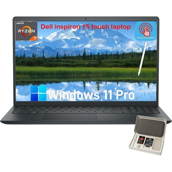 Dell Inspiron 15 Touchscreen Laptop Computer for Business, 16GB RAM, 512GB SSD, Windows 11 Pro, AMD Ryzen 7 7730U, 15.6" FHD Anti-Glare Display, Numeric Keypad