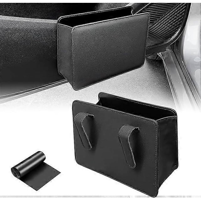 Mini cubo de basura plegable para coche - Organizador multifuncional para maletero, accesorio esencial para vehículos, SUV y camionetas - Diseño elegante y duradero - Negro