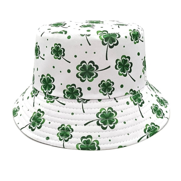 ktowifly St Patricks Day Hat for Women and Men Shamrock Printed Wide Brim Trendy Travel Caps Cute Outfit