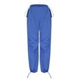 thumbnail image 5 of IROINNID Sales Women's Pants Wide Leg New Drawstring Straight Work Pants Female Loose Retro Spicy Girl Pants Thin Pants,Blue, 5 of 6