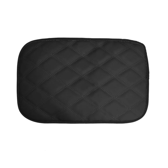 FH Group Faux Leather Diamond Pattern Center Console Armrest Cushion, Luxury Seat Box Cover Protector for Most Cars, Trucks, and SUVs - Black