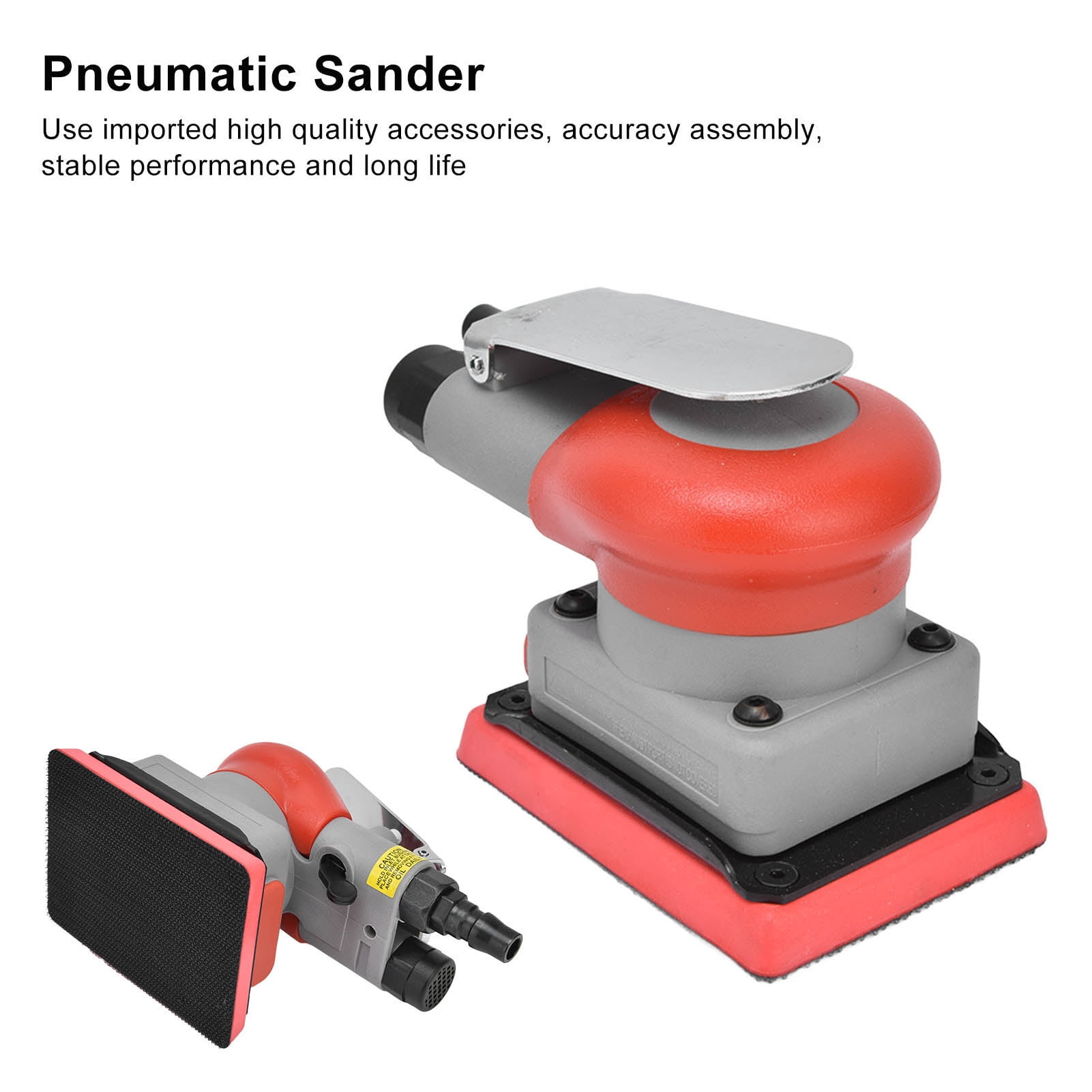 Pneumatic Palm Sander Square Air Random Orbital Sander Machine Pneumatic Tool for Wood Sanding Car Waxing，Auto Body Work, Wood working Car Polisher Set