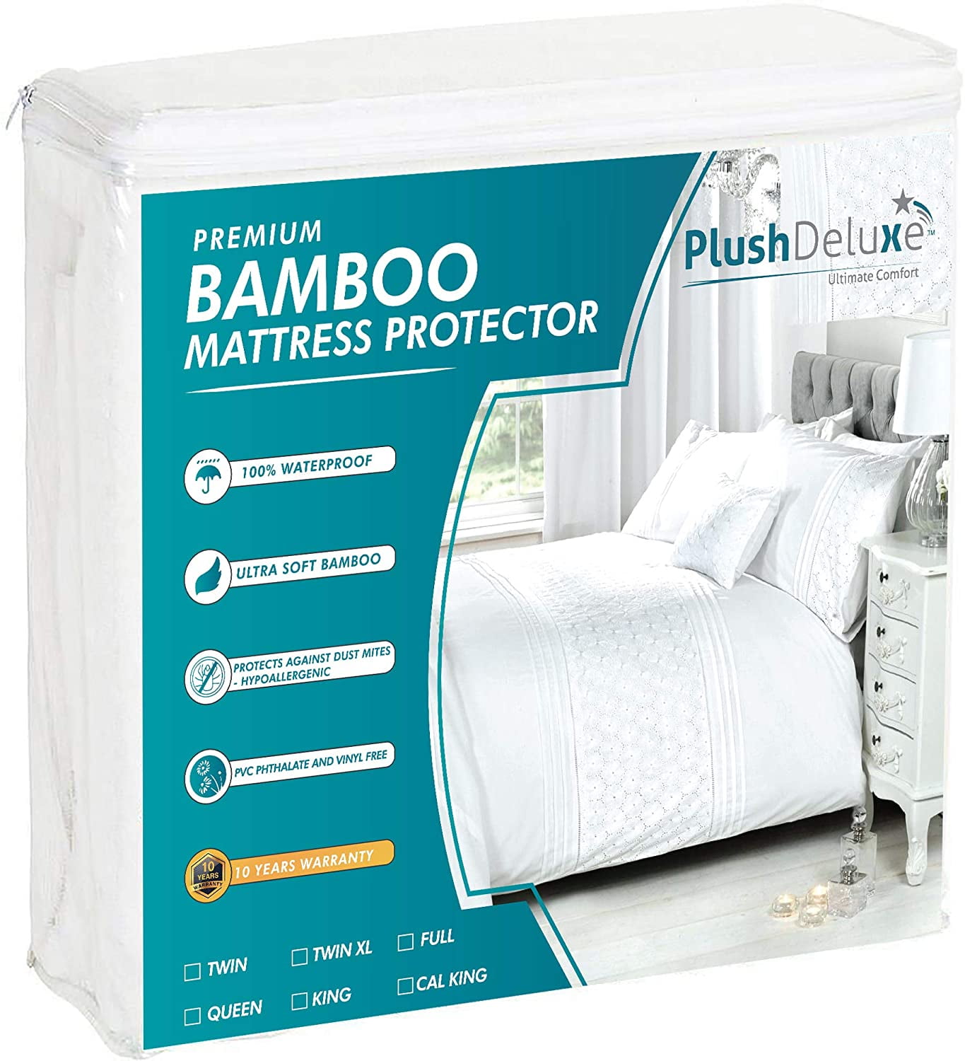 Mattress Protector Waterproof Bamboo Soft Hypoallergenic Fitted Pad Cover