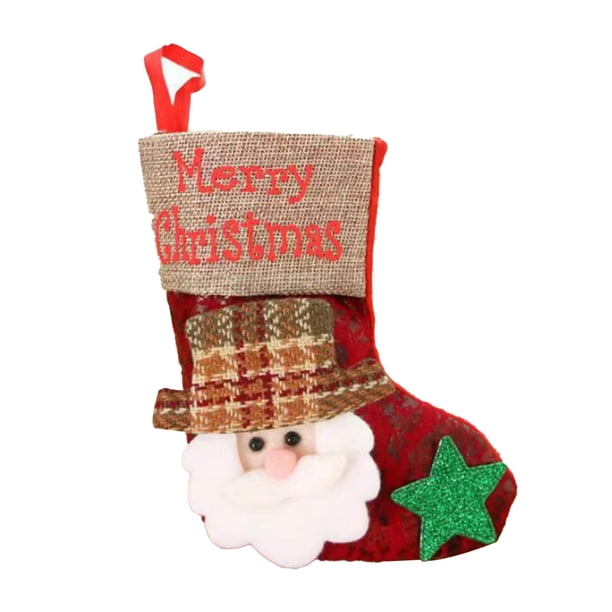 Wosthever Calcetín de Navidad Escena del hogar Disposición Prop Adorable Año Nuevo Bolsa de regalo Colgante de Navidad Prop Festival Adornos Kits de decoración para fiestas Patrón de anciano Wosthever HA068975-01