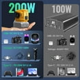 thumbnail image 3 of 200W Portable Power Inverter for DeWALT 20V, Outdoor Generato Battery Converter with 2 USB&LED&AC Battery Powered Outlet,Convert DC 18V/20V to AC 110V-120V Portable Power Station(Tool Only), 3 of 16