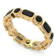 thumbnail image 2 of Diamond-Capitals 5.00 Carat Shiny Emerald Cut Black Onyx Gemstone Eternity Band for Engagement Solid 18K Yellow Gold Size 7.5, 2 of 8