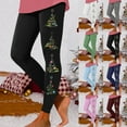 thumbnail image 2 of Zhanying Leggings de Noël pour Femmes Rouges Longueur Cheville Évacuant l'Humidité Grande Taille Collants Rayés Blancs TTG, 2 of 6