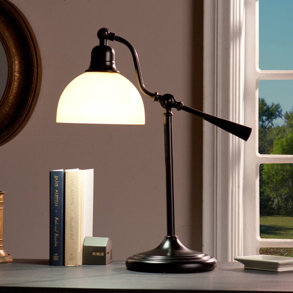Southern Enterprises OttLite Reynold Table Lamp, Rubbed Bronze