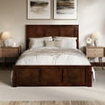 thumbnail image 2 of AFI Charlotte Queen Solid Wood Low Profile Platform Bed with Matching Footboard, Walnut, 2 of 13