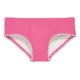 thumbnail image 3 of Krdevn Girls Solid Color Triangle Stitched Swim Briefs Kids Bikini Bottoms Color:Pink1,Size:7-8 Years, 3 of 4