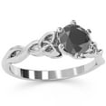 thumbnail image 2 of Celtic Trinity Knot Black Onyx Engagement Ring In 14k White Gold, 2 of 6