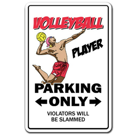 Volleyball Player Novelty Sign | Indoor/Outdoor | Funny Home Décor for Garages, Living Rooms, Bedroom, Offices | SignMission Sport Team Beach Coach Volley Ball Player Game Sign Wall Plaque Decoration