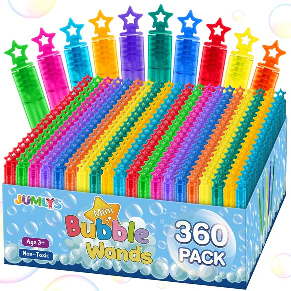 Bubble Wands Jumlys Mini 240 unidades, 6 colores, regalos de fiesta para niños