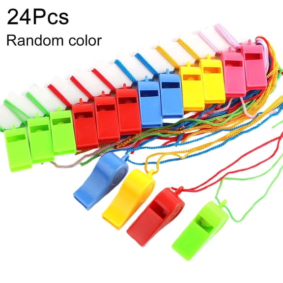 24 Pcs/Pack Colorful Whistle Plastic Pito Pack - Emergency Part Camping y