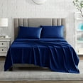 thumbnail image 2 of American Home Collection Brushed Microfiber Sheet Set, Deep Pocket Extra Soft Sheets & Pillowcases Set, 4 Pieces, Full, Navy, 2 of 7