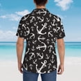 thumbnail image 4 of Fotbe Anchor Camisa Hawaiana para Hombre Unisex – Camisa Casual de Verano con Botones de Manga Corta de Algodón y Lino,Medium, 4 of 7