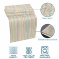 thumbnail image 5 of Colorful Stripes Bed Runner for Twin Size Bed, Watercolor Rainbow Farmhouse Vintage Linen Soft Bedding Scarf Bedding Protector Slipcover Sofa Throw for Bedroom Hotel Guesthouse, 5 of 8
