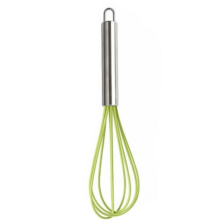 

1Pc Manual Egg Beater Stainless Steel Silicone Balloon Whisk Cream Mixer for Stirring Mixing Whisking Green