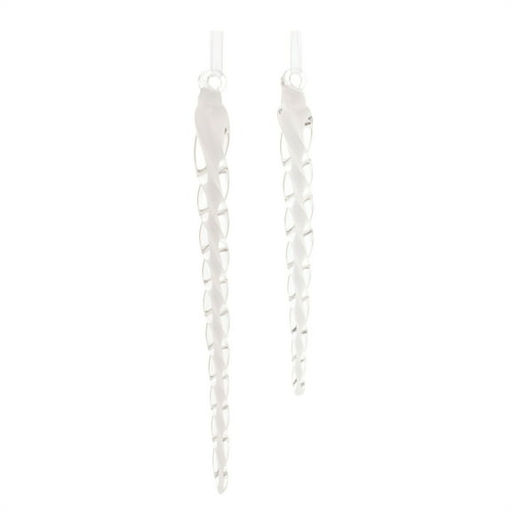Melrose Swirled Glass Icicle Ornament Set of 12