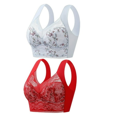 Itsame 2PC Bras for Women s Full Support Everyday Casual Bra Set Wireless Comfort Bralette Multicolor Size 4XL