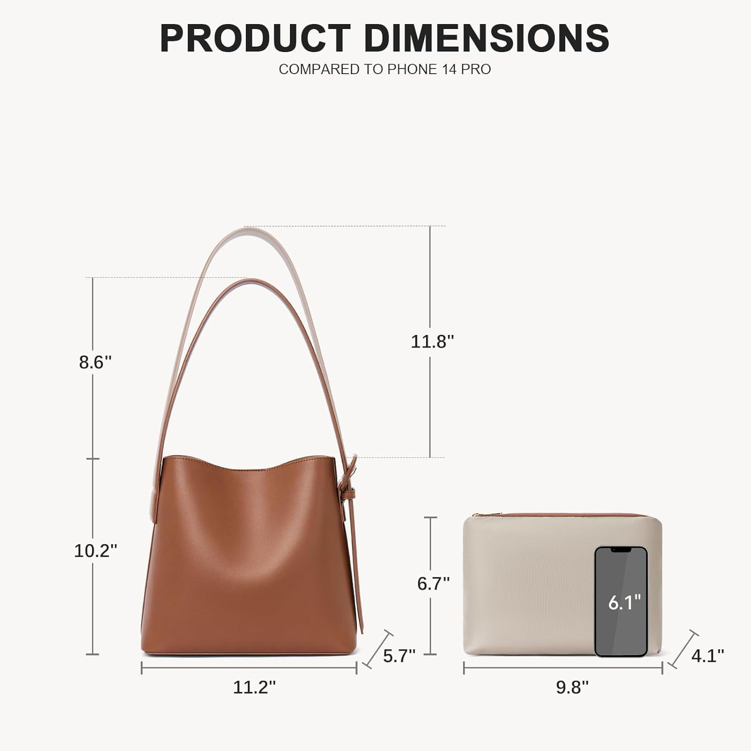 Bucket Bag Leather Shoulder Purses for Women Trendy Adjustable Strap