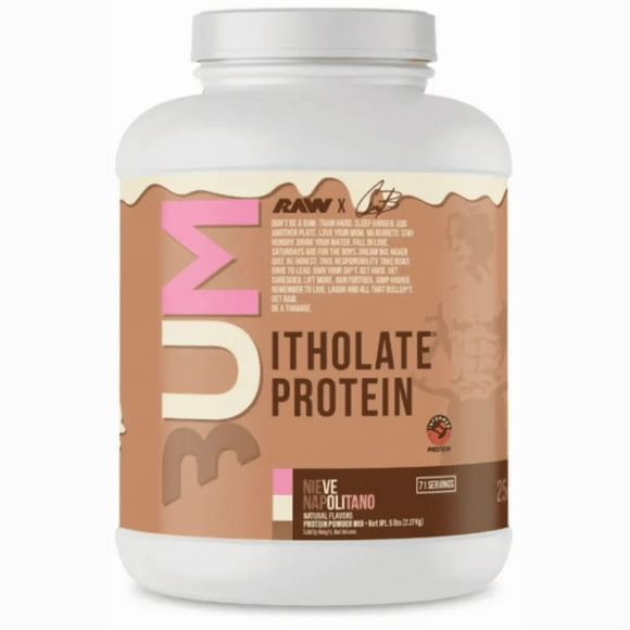 PROTEINA RAW CBUM ITHOLATE 5 LBS 71 SERVICIOS SABOR NIEVE NAPOLITANO