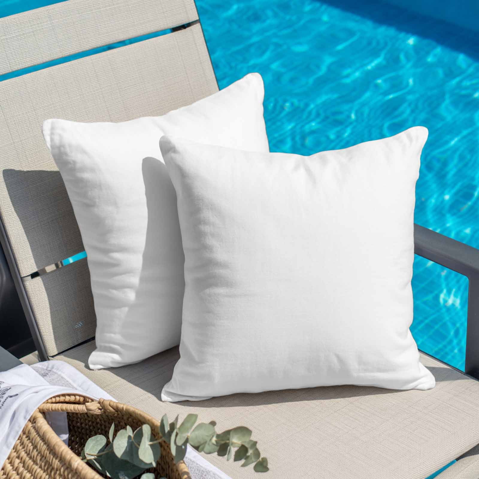 Pillow Covers 26x26 Inch, Pure White Linen Pillowcase with Invisible Zipper, Simple Solid Color Decorative Throw Pillow Covers Cushion Case for Couch Sofa Bed Living Room