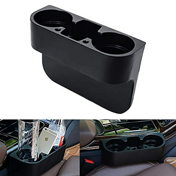 Tech Black Console Side Pocket Organizer,Car Seat Catcher w/Cup Holder Accessories Storage Drinks,Key,Wallet,Phone,Sunglasses,etc
