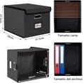 thumbnail image 4 of Juego de 2 Caja Organizadora De Archivos Portátil Con Tapa,Organizador de Documentosde Lino,Caja Archivero Plegables con Riel Deslizante Suave Para Carpetas y Archivadores Para El Hogar, 4 of 8
