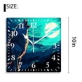 thumbnail image 2 of 10 Inch Wall Clock Battery Operated Silent Clock Decorative for Office, Kitchen, Outdoor, Living RoomWolf Howling at The Full Moon Art, 2 of 4