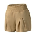 thumbnail image 5 of Zrbywb 2023 New Women Casual Sports Shorts Womens Casual Summer Smocked Elastic Waist Comfy Detail Beach Shorts, 5 of 6