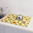thumbnail image 6 of Sikiie European-style Pattern Sunflower Dish Drying Mat, Kitchen Counter Mat, Self Drying Mat for Kitchen Counter Dish Drying Pad ,for Dishes, Utensils, Pots and Pans（24" x 18"）, 6 of 7