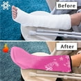thumbnail image 7 of COEQINE Breast Cancer Leg Cast Covers Pink Ribbon Below The Knee Leg Cast Sleeve Size S Broken Leg Shower Cast Cover Adjustable Leg Cast Sock Cover for Women Gifts for Women Friends, 7 of 7