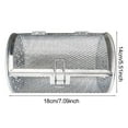 thumbnail image 6 of Rotating Grill Cage Stainless Steel 360 Degrees Rotating BBQ Cage Dishwasher Safe Rolling Grill Basket for Chicken Wing Vegetable Fish Even Grilling, 6 of 8