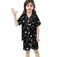 thumbnail image 5 of RTKFRFLM Girls Outfits Outfits Set Kids Silk Like Printed Outfits Set Casual Loungewear Loose Fit Elastic Waist Clothing sets Loungewear,Size 8 Years-9 Years, 5 of 6