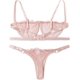 thumbnail image 2 of Conjunto de lencería sexy de 2 piezas con tirantes de encaje para mujer, conjunto de lencería push up Rosa claro CH Rosa claro CH Xishao ropa, 2 of 2