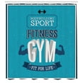 thumbnail image 3 of Ambesonne Fitness Shower Curtain, Fit Life Bodybuilding, 69"Wx75"L, Blue Dark Blue White, 3 of 3